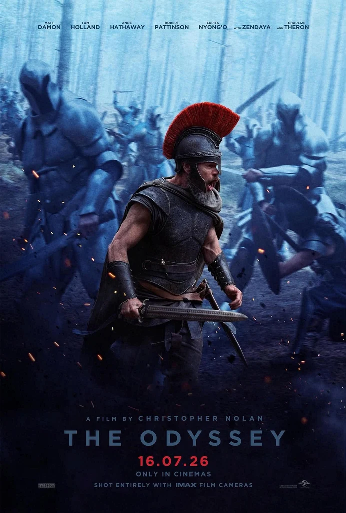 Official theatrical poster for The Odyssey, starring Matt Damon as Odysseus.