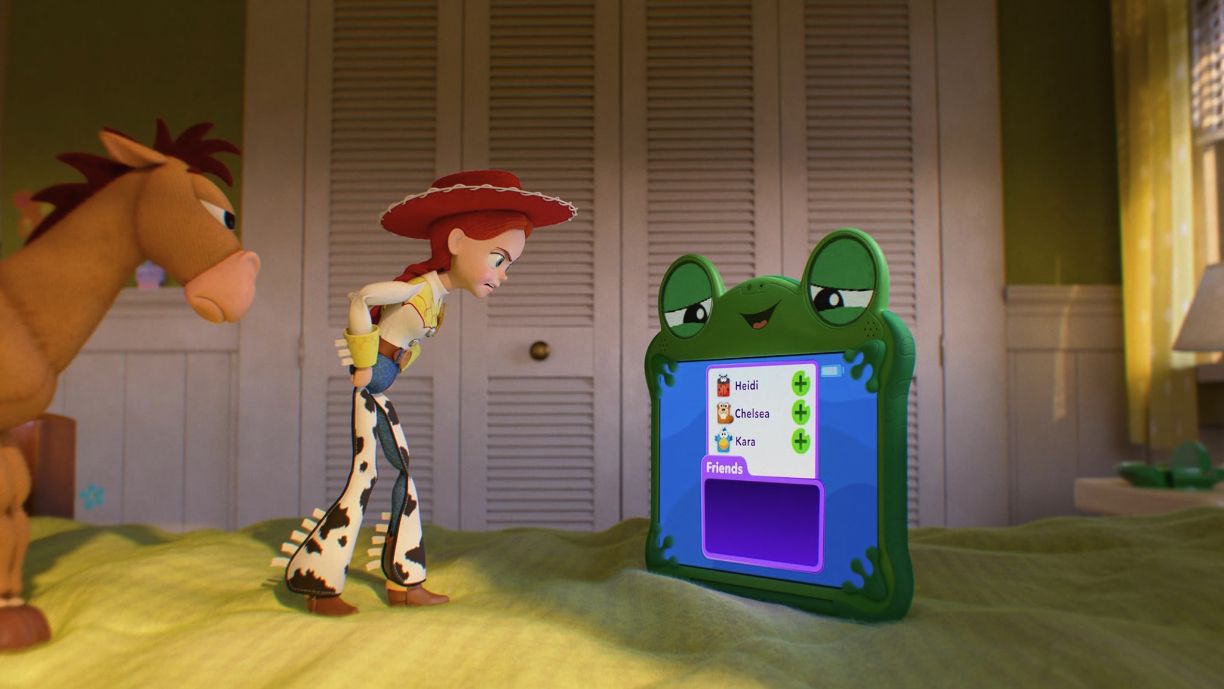 Jessie looking warily at Lilypad's friends list